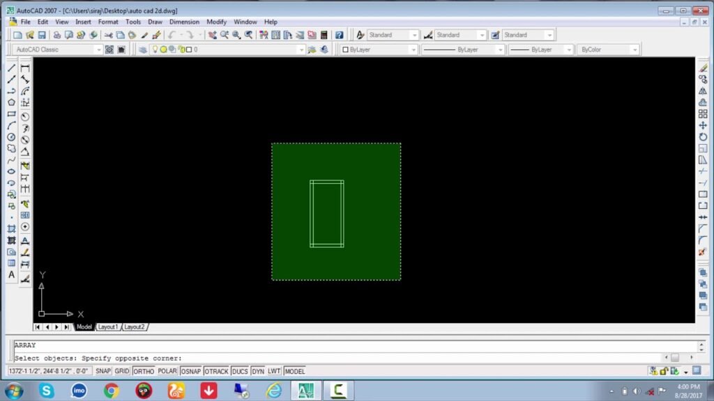 AutoCAD 2007 Tutorial For Beginners Part 5 | Autocad use of Commands for 2D drawing 5